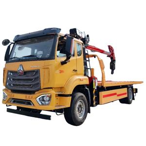 HOWO 4x2 piattaforma di carro attrezzi 10 tonnellate idraulico carro attrezzi ruote sollevamento braccio dritto gru per carro attrezzi - Product Image 1