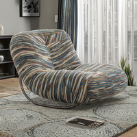 Fauteuil de Salon Design Ergonomique pour Adultes, Confortable et Rembourré en Tissu, Meuble Capitonnée pour Salon et Chambre