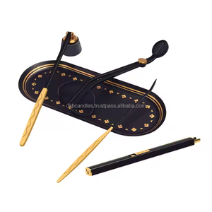 2025 Hot Sale High Quality Smokeless Eco-Friendly <b>Candle</b> Metal Accessories <b>Wick</b> Trimmer Scissors Hook Tool with Tray - Product Image 2