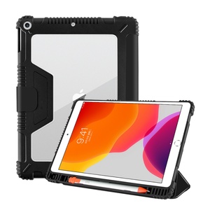 Funda Protectora Antigolpes para iPad 10.2 con Soporte para Lápiz Logitech, Parte Trasera Transparente, Funda Inteligente para Tablet - Product Image 1