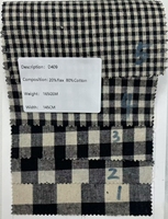 Tissus à carreaux en lin et coton tissé, teints en fil, motifs quadrillés, 170 GSM, fournis en gros par l'usine, pour vêtements, MOQ 2M