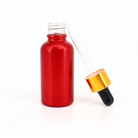Flacon compte-gouttes en verre pour huile essentielle, 30ml, 2oz, emballage cosmétique, soins de peau, coloré, vert, rose