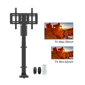 New 32-70 inch Motorized Height Adjustable TV Lift Remote Control Smart Electric System cabinet TV stand with cover