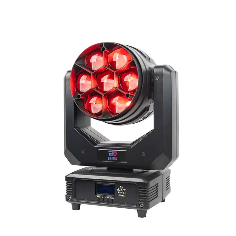 7x40w LED RGBW 4in1 wash beam zoom moving head stage light high power high quality small size party concert wedding live show