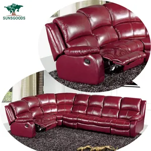 l shape sofa couch Suppliers-B010b Modern home luxury furniture L shape sectional corner genuine leather couch reclining 7 seater living room sofa set design