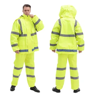 Visibilidade Segurança reflexiva Alta qualidade Raincoat Multi-Funcional Split Raincoat para adultos