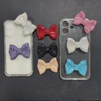 En gros, breloques de luxe scintillantes avec motifs nœud, signe du dollar, rose, rouge, bleu, noir, argenté, pour coques de téléphone, coques d'iPad, style Kawaii et artisanat DIY
