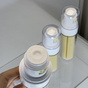 Embouteilleur de lotion vide AS PETG Botella De <span class=keywords><strong>Bomba</strong></span> Sin Aire nouveau design à 3 chambres 30 bouteilles de sérum et de lotion triple sans air de 45ml - Product Image 2