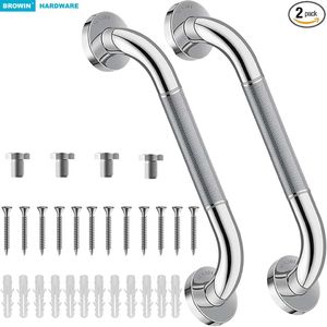 قضيب ادا للاستحمام مقبض مستقيم مضاد للانزلاق من الفولاذ المقاوم للصدأ للمعاقين وكبار السن ، قضيب أمان للحمام مثبت على الحائط - Product Image 2