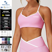 Soutien-gorge personnalisé en forme de V, anti-transpiration, respirant, écologique, en spandex, avec ligne contrastante, tissu extensible
