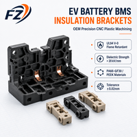 Supports d'isolation pour BMS de batterie EV en PA66 PEEK ignifuge, usinés sur mesure par CNC, avec glissières de barre omnibus, prototype rapide