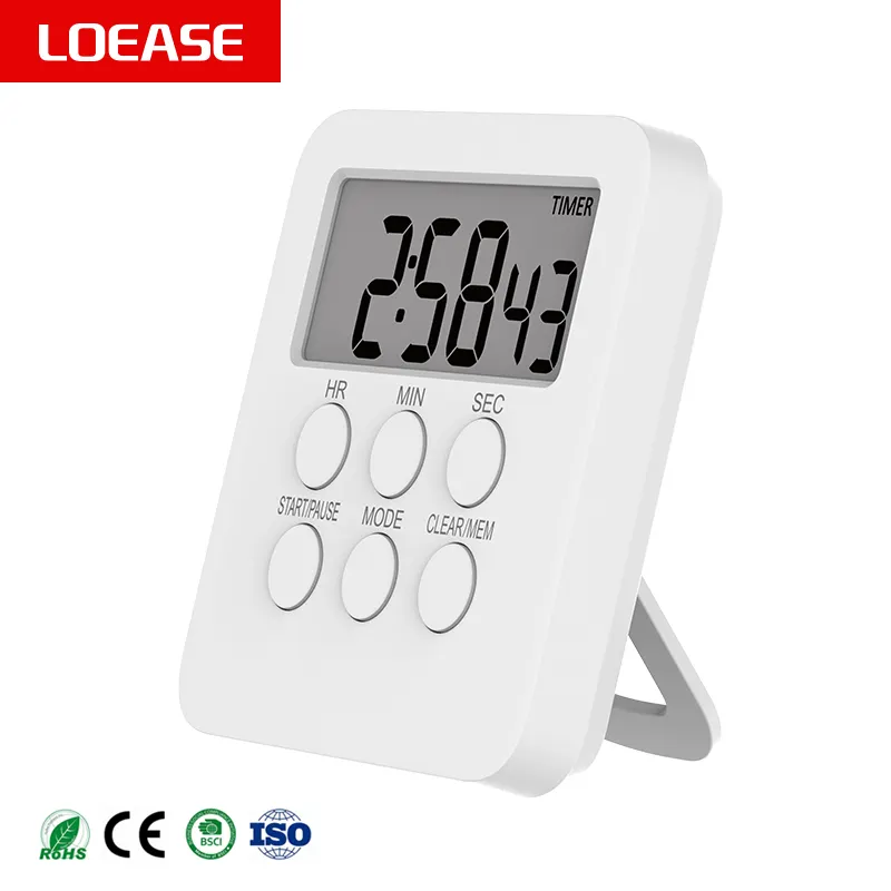 online sales digital Large Screen 24 Hour Time Alarm Cube Kitchen Cooking Timer white color T0621