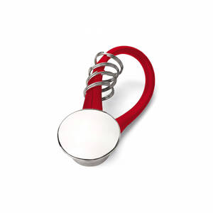 Portachiavi rotondo in PVC rosso - Product Image 2