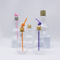 Bouteille en plastique de forme d'ampoule de 250ml, 300ml, 400ml, 500ml pour les boissons, jus de fruits