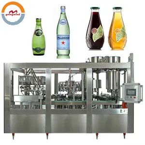 Automatic glass bottle filling and capping packing machine fruit juice mineral water bottling labeling line plant price for sale