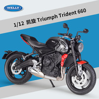 Welly 1:12 2021 Triumph Trident 660 Moto en métal moulé sous pression, modèle en alliage, sans batterie, pour les collectionneurs de 14 ans et plus, cadeau, vente en gros