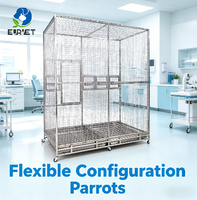 Cage à oiseaux personnalisable EURVET, grande taille, en acier inoxydable 304, volière pour perroquets, pour élevage, ferme ou clinique