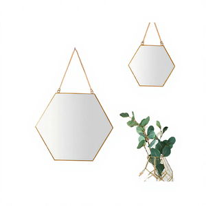 Modern Brass Wall <b>Mirror</b> Gold Metal Frame Eco-Friendly Handmade Decorative <b>Hanging</b> <b>Mirror</b> for Living Room Bedroom Bathroom Home - Product Image 4