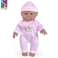 SY African Reborn vinilo negro lindo bebé muñeca modelo de moda 12 pulgadas Material de goma suave muñecas silicona grasa muñecas niño juguete
