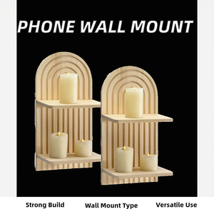 Étagère <span class=keywords><strong>murale</strong></span> universelle en <span class=keywords><strong>bambou</strong></span> durable à un seul niveau pour le rangement domestique et l'organisation des sacs, design moderne, applicable dans la salle de bain et le salon - Product Image 6