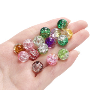 Perles de verre craquelé rondes de 10 mm pour la fabrication de bijoux, matériel de perlage artisanal DIY - Product Image 4
