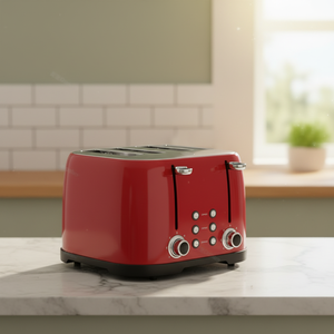 <span class=keywords><strong>Grille</strong></span>-<span class=keywords><strong>pain</strong></span> électrique en acier inoxydable au design rétro, 2 tranches, avec fonction de réchauffage, minuterie mécanique automatique, fonction pop-up - Product Image 4