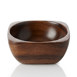 Tazón de Madera Pulida Hecho a Mano, Clásico, Color Marrón, para Servir en Fiestas, Vajilla de Alta Calidad para Servir Alimentos - Product Image 1