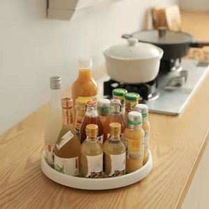 Estante giratorio multifuncional para cocina, almacenamiento de condimentos, plato giratorio, estante para botellas de condimentos, caja de almacenamiento hecha de plástico - Product Image 5