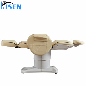 Kisen White PU Pedicure Barber Electric Beauty Remote <b>Recline</b> Tattoo Furniture Shampoo Bed Customizable PU Color For Hair Spa - Product Image 6