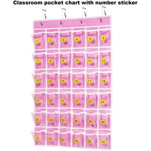 Organizador de 36 bolsillos para teléfonos celulares y calculadoras con bolsillos numerados, almacenamiento para colgar en la pared para uso en el aula o la oficina - Product Image 4
