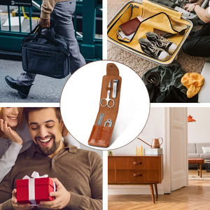 Le kit <span class=keywords><strong>cadeau</strong></span> de toilettage de manucure de poche pliante portable comprend un coupe-ongles lime à ongles en verre ciseaux à cuticules outils de <span class=keywords><strong>carte</strong></span> de crédit - Product Image 2