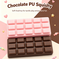 Jouet Squishy en PU en forme de barre de chocolat réaliste, à remontée lente, jouet à presser