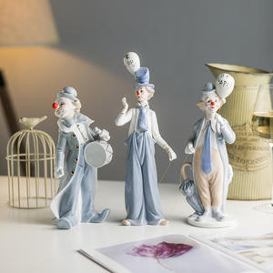 Ornements de <span class=keywords><strong>clown</strong></span> de cirque rétro nordique comédie drôle personnages en céramique décoration de la maison cadeaux créatifs - Product Image 1