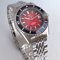 Montre mécanique pour homme Tandorio, cadran rouge, nouveau style 62MAS, verre saphir, 40 mm, étanche 10 ATM, mouvement automatique japonais NH35A