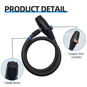 Nhiệm Vụ Nặng Nề 130dB Báo Động Khóa Cho Xe Đạp Chống Trộm Rung Cảnh Báo Với Rustproof Kẽm Hợp Kim Chuỗi Key Mở Khóa Cách - Product Image 2