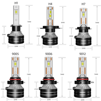 CAR-REFINE Q7 Q5 H7 Faros Delanteros LED 30000Lm 260W H11 H7 H4 H1 9005 Bombillas LED para Coche Fiat 6000k Color