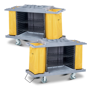Chariot à nourriture utilitaire personnalisé d'usine pour le chariot de service d'entretien ménager de chambre d'hôtel - Product Image 4