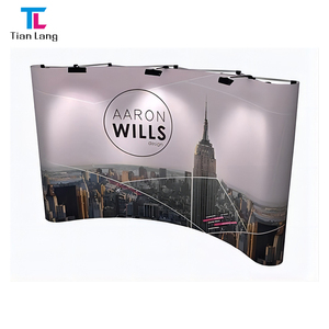 TianLang Impresión de sublimación de tinte de doble cara Tela de tensión portátil Pantalla de fondo Stand de feria comercial Banner plegable - Product Image 6
