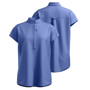 Kitmaz Women's Medical Mandarin Collar Scrub Tops- Soft Stretch Oversized Fit Scrub Shirts with 3 Pockets - Product Image 1