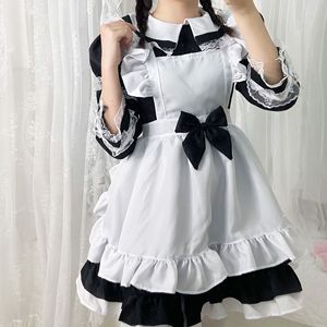 Disfraz de Sirvienta de Alice Dreamland, Vestido Lolita de Manga Larga, Corte en A, Satén, Cuello Cuadrado, Vestido de Princesa con Contraste de Color - Product Image 3