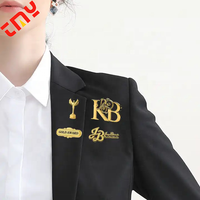 Broche de Revers en Métal Creux Personnalisée avec Logo Luxueux 3D Doré en Lettres, Populaire et Décorative, pour Costume, Badge Femme et Homme, pour Vêtements
