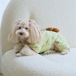 Abrigo acolchado de algodón para mascotas, color verde claro, con colgante de oso de peluche, para perros pequeños y medianos, ropa de invierno y otoño - Product Image 2