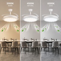 Ventilateur de plafond moderne avec lumière, 42 pouces, grande taille, 96W, LED super lumineux, télécommande pour salon, chambre à coucher, décoration intérieure