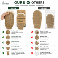 Gants exfoliants en sisal personnalisables avec logo – Éponge naturelle pour le corps, masseur corporel, gommage beauté pour le bain et la douche (homme et femme)