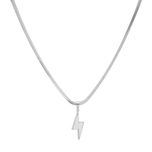 2026 Hot Selling Simple Light Luxury Lightning Pendant Necklace <b>Titanium</b> Steel Unisex's Necklaces Fashion Jewelry Wholesale - Product Image 6