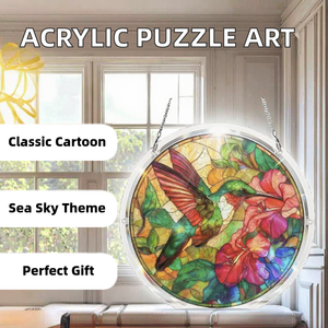 Attrape-soleil en acrylique style vitrail, ornement mural en mosaïque colorée pour <span class=keywords><strong>la</strong></span> maison, le jardin ou comme cadeau - Product Image 3