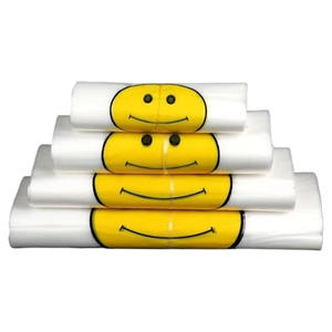 Prix de gros d'usine, sacs d'emballage en plastique pour aliments, sacs en plastique blancs avec inscription « Merci », logo personnalisé, sacs pour t-shirts - Product Image 2