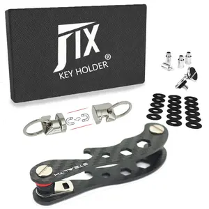 Wsnbwye Logo Sợi Carbon Chủ Chìa Khóa Thiết Kế Kinh Doanh Keychain Nhỏ Gọn Thông Minh Tường Key Tổ Chức Thời Trang Màu Đen Sự Lựa Chọn - Product Image 1