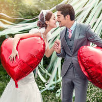 Ballon en aluminium en forme de cœur de 32 pouces, décoration de fête de mariage pour la Saint-Valentin, ballon en forme de grand cœur rouge rose