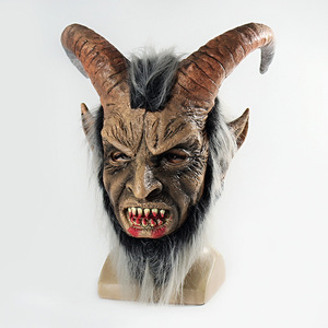 Topeng wajah Lucifer topeng Cosplay Iblis Topeng Anime <span class=keywords><strong>Halloween</strong></span> topeng lateks iblis kostum teror helm Masquerade